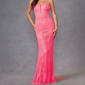 NWT Chic Barbie-Pink Maxi Dress